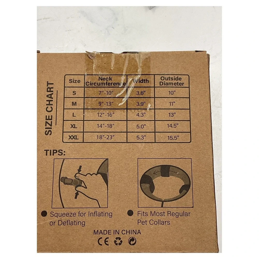 Toptakeit XL Inflatable Dog‎ Cone Recovery Collar Pink Space Pattern